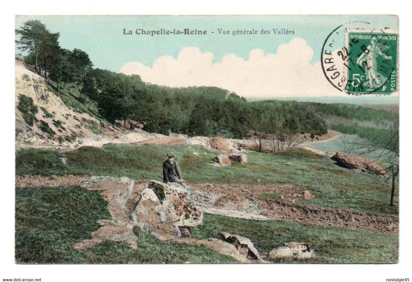 CPA La Chapelle La Reine Vue Des Vallées Semeuse Verte 5c Recto 1912 - La Chapelle La Reine