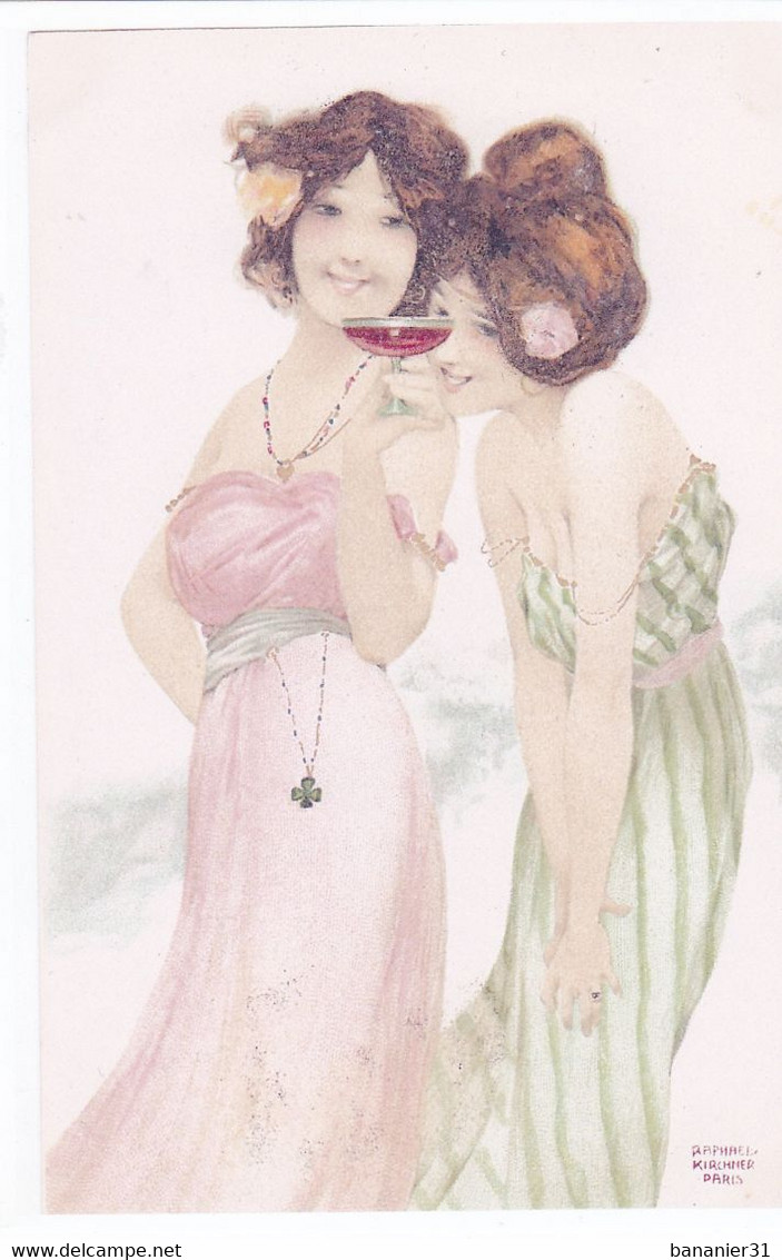 RAPHAEL KIRCHNER - ILLUSTRATEUR ILLUSTRATION FEMME ART NOUVEAU - COPIE Photo D'une Carte Postale - Duplicata Artisanal - Kirchner, Raphael