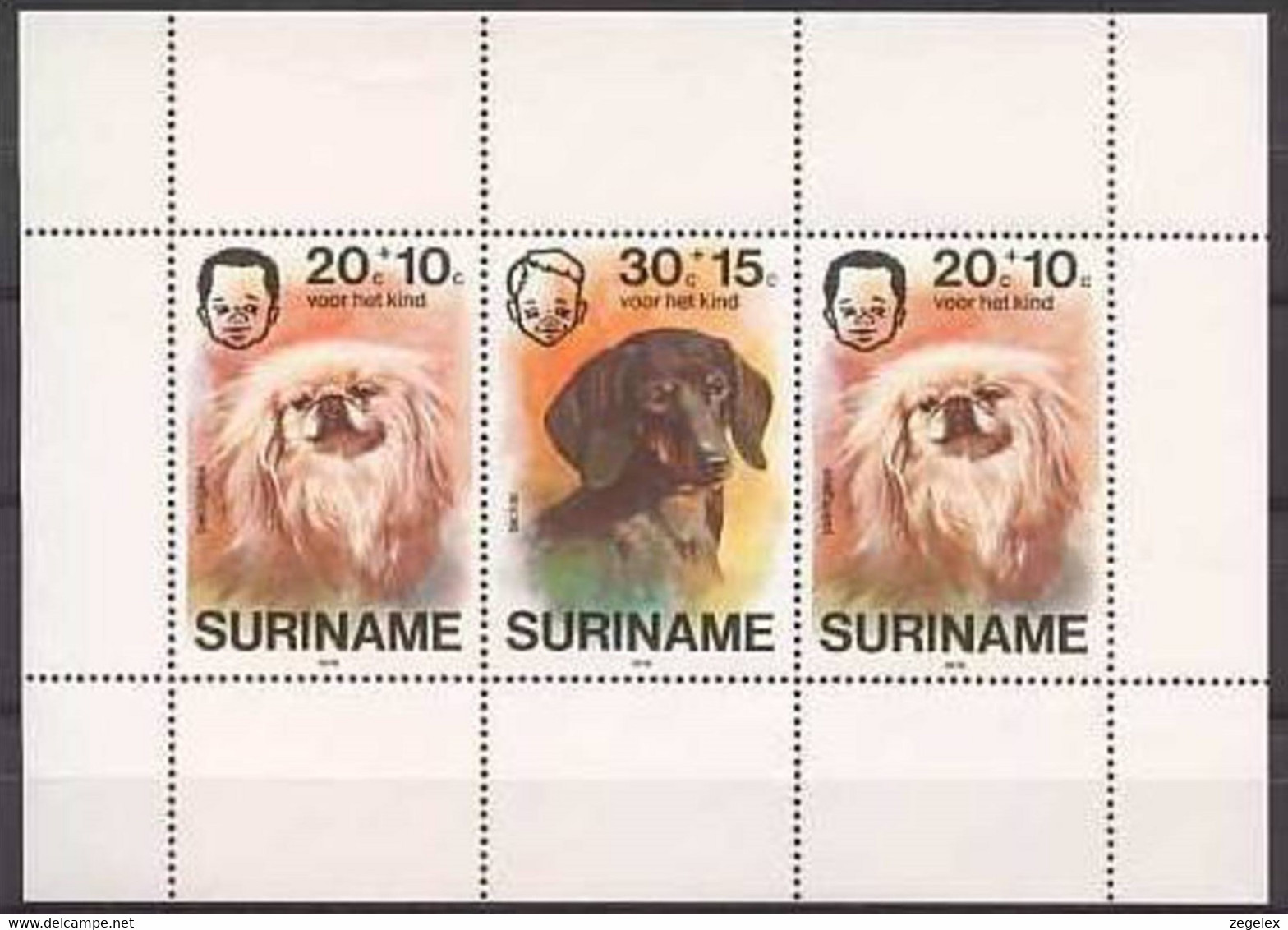 Suriname 1976 Honden, Dogs Block  MNH/**/Postfris - Suriname