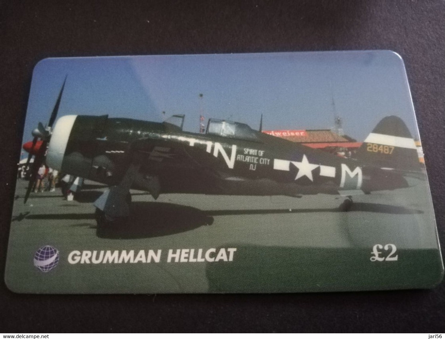 GREAT BRITAIN   2 POUND  AIR PLANES    GRUMMAN HELLCAT   PREPAID CARD      **5445** - Collezioni