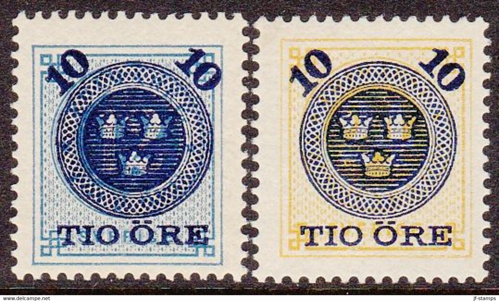 1889. Surcharge On Circle Type 10 ÖRE On 12 öre And 24 öre. Complete Set (2. V.). (Michel 39-40) - JF102017 - Neufs