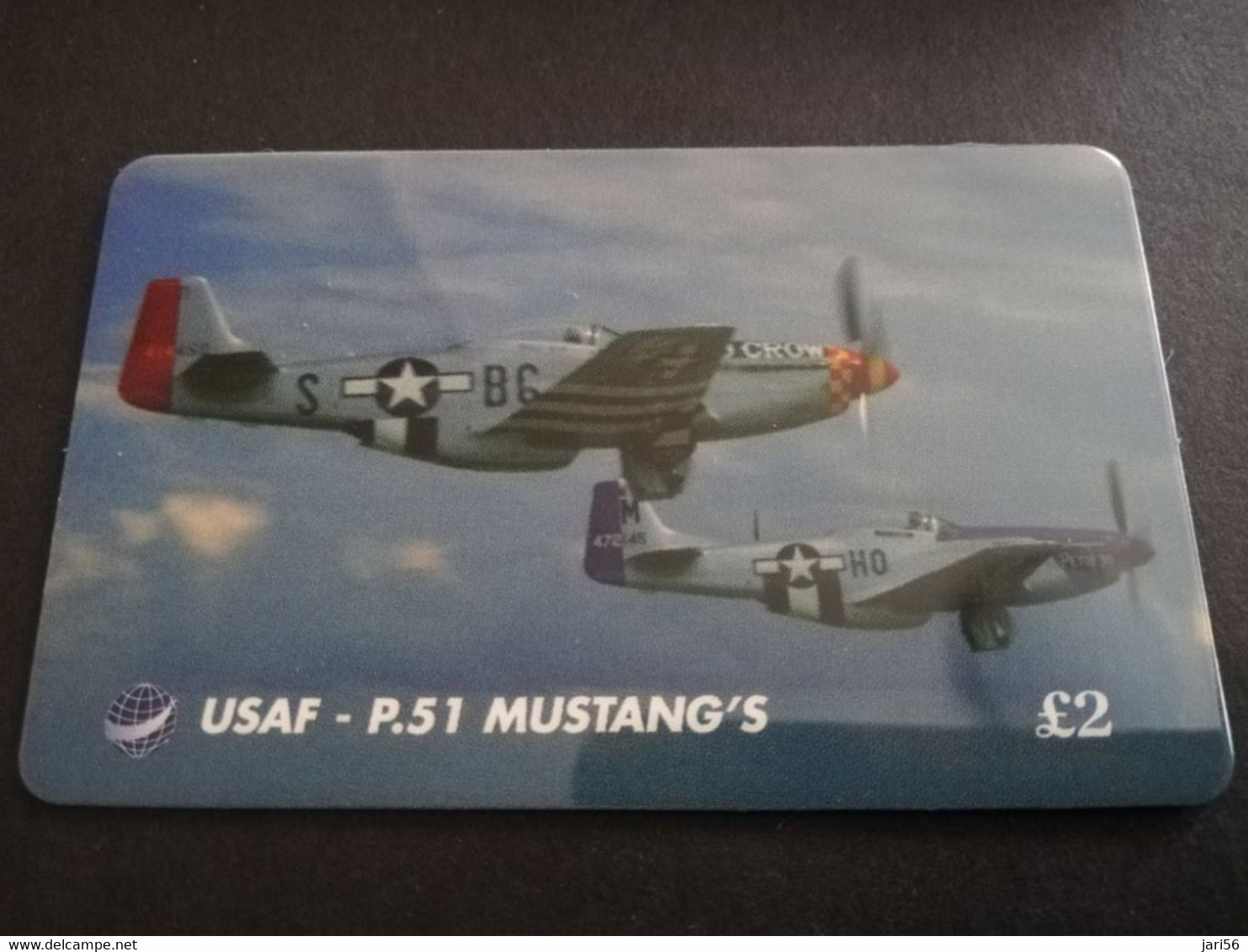 GREAT BRITAIN   2 POUND  AIR PLANES    USAF-P.51 MUSTANG'S   PREPAID CARD      **5447** - Collections