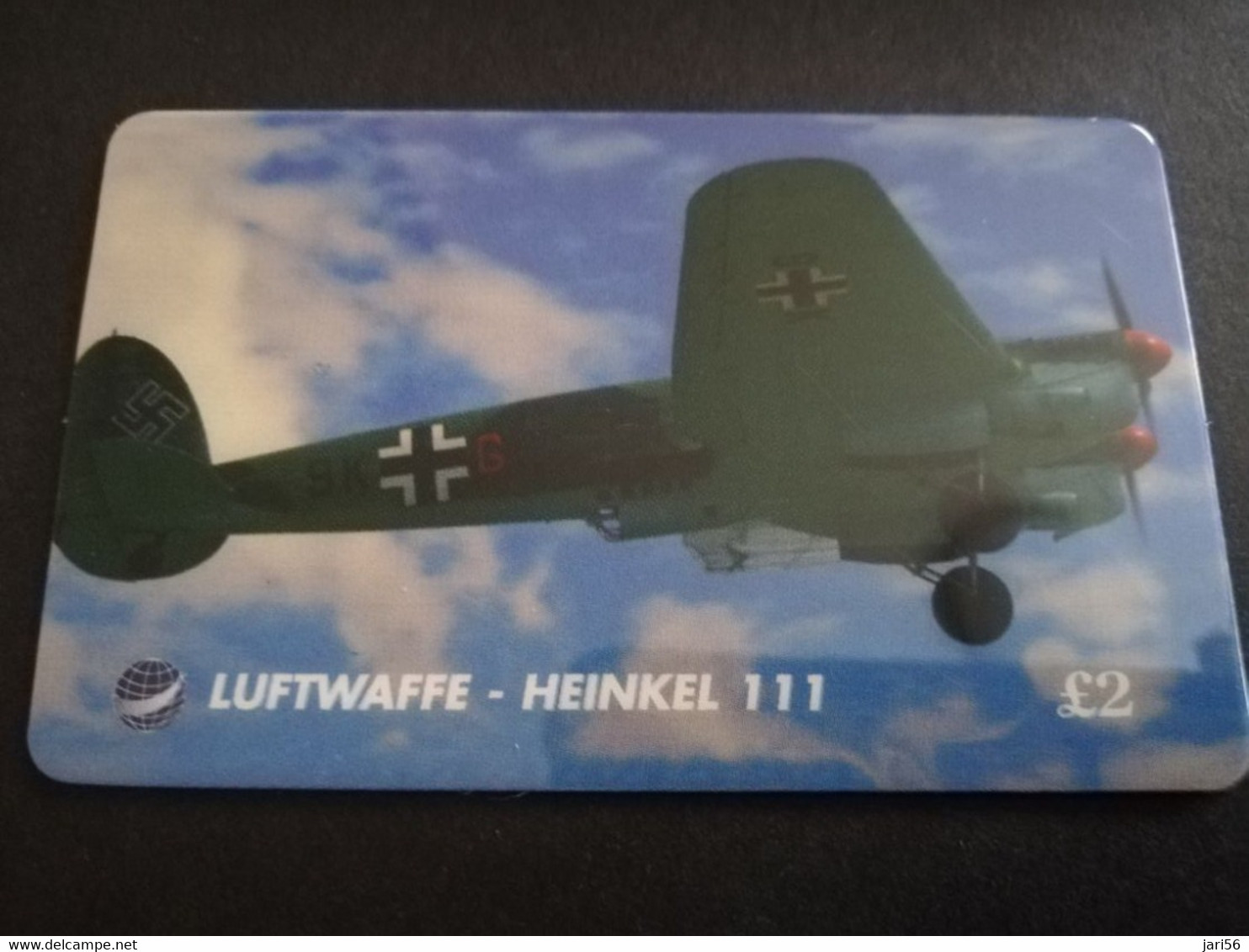 GREAT BRITAIN   2 POUND  AIR PLANES    LUFTWAFFE-HEINKEL 111   PREPAID CARD      **5448** - Collezioni