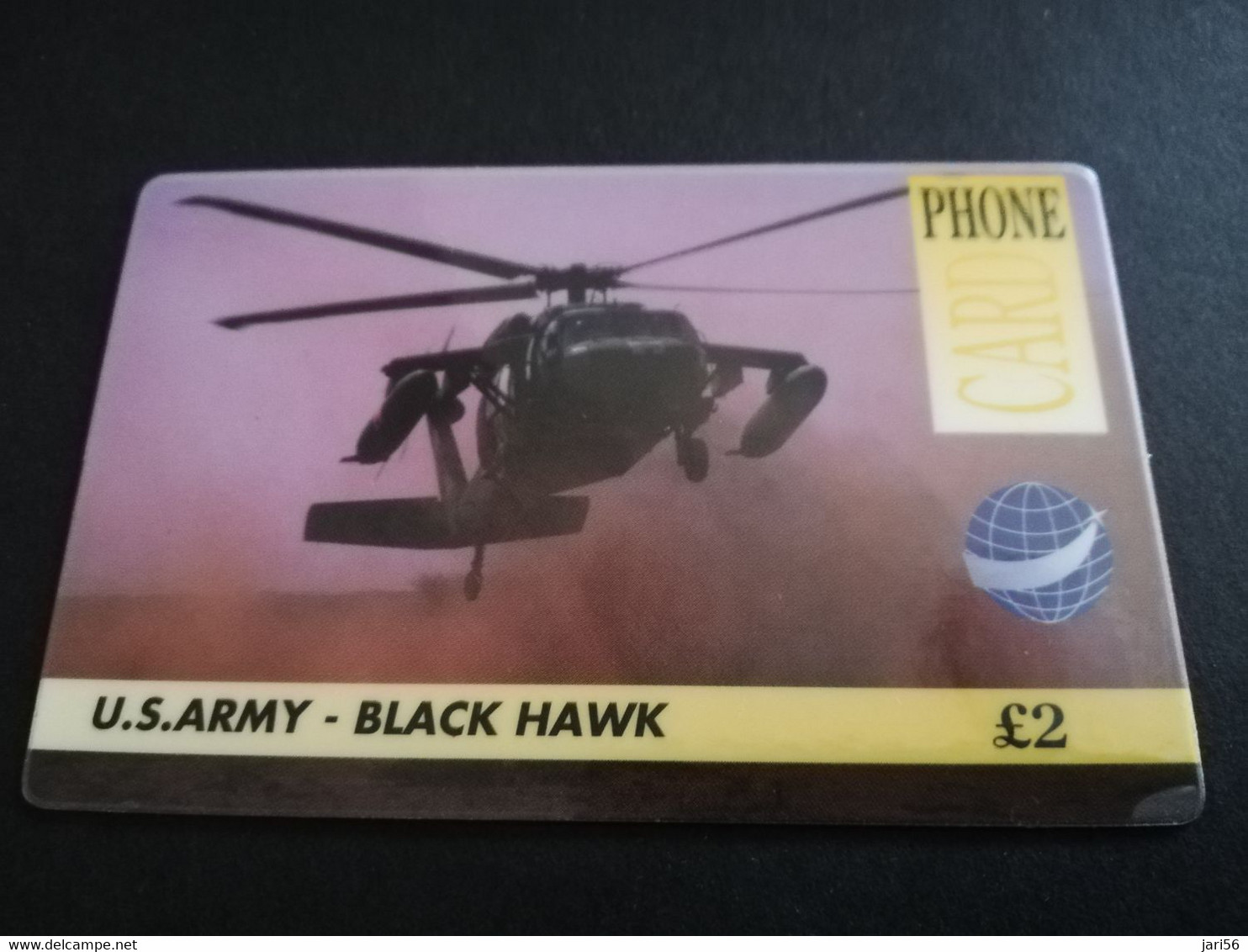 GREAT BRITAIN   2 POUND  AIR PLANES   U.S.ARMY-BLACK HAWK CHOPPER   PREPAID CARD      **5455** - Verzamelingen