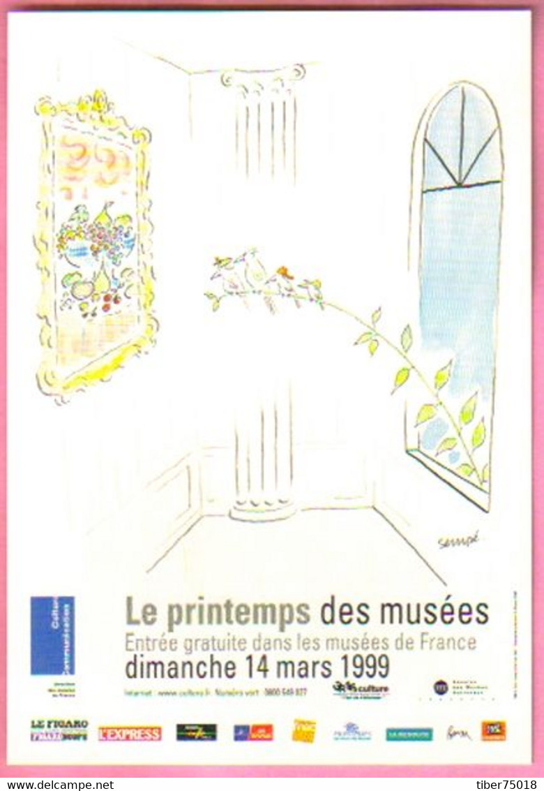 Carte Postale "Cart'Com" (1999) Le Printemps Des Musées - Illustration : Sempé - Sempé