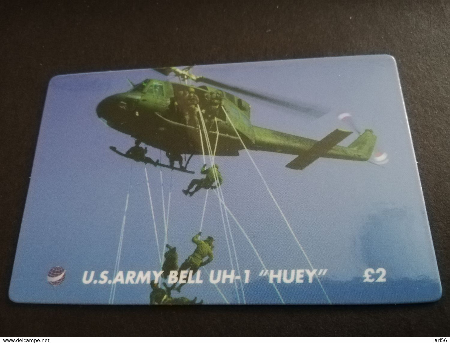 GREAT BRITAIN   2 POUND  AIR PLANES   U.S. ARMY BELL UH-1 'HUEY'    PREPAID CARD      **5459** - Collezioni