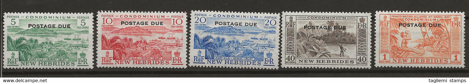 New Hebrides, 1957, Postage Due, D 16 - 20, Complete Set Of 5, Mint Hinged - Ungebraucht