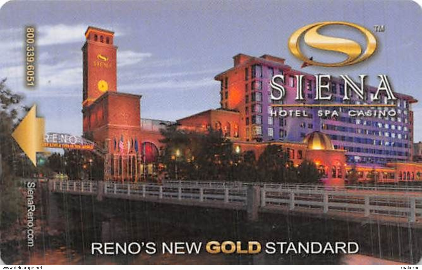 Siena Casino - Reno, NV - Hotel Room Key Card - Cartas De Hotels