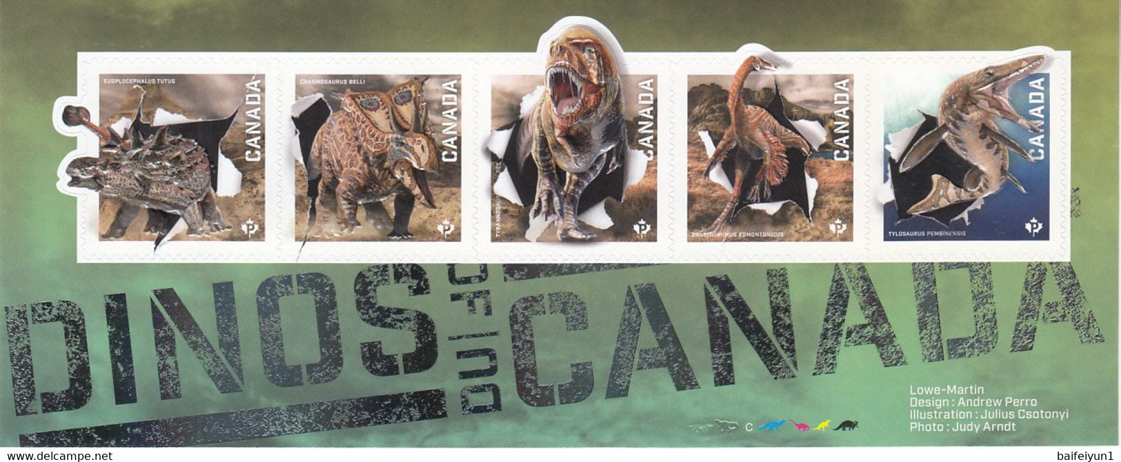 2015 Canada Stamps SC# 2823 Dinosaurs Of Canada Sheetlet Hologram - Holograms