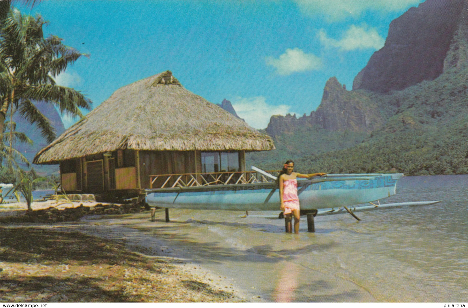 Moorea, Hotel Aimeo, Post Card To Germany-Baden-Baden, 1976 Tonga - Other & Unclassified