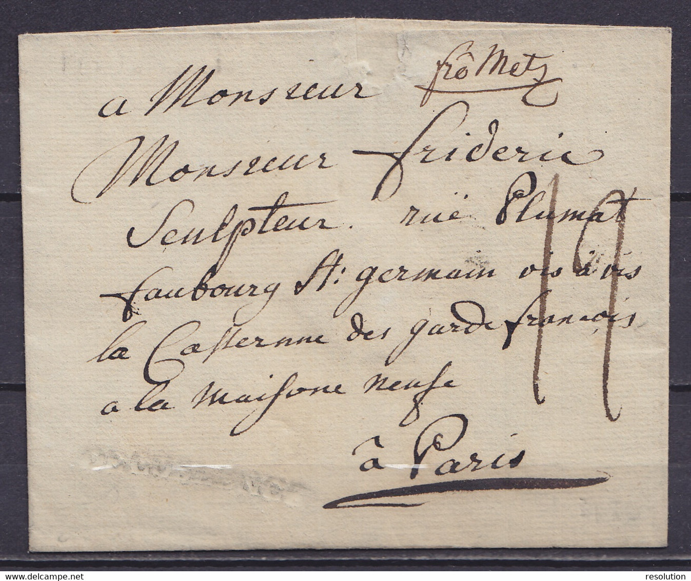 LSC (sans Contenu) De COBLENZ Daté 21 Juillet 1788 Pour PARIS - Marque En Creux "DE COBLENCE" - Man. "fco Metz" (franco) - 1701-1800: Precursors XVIII