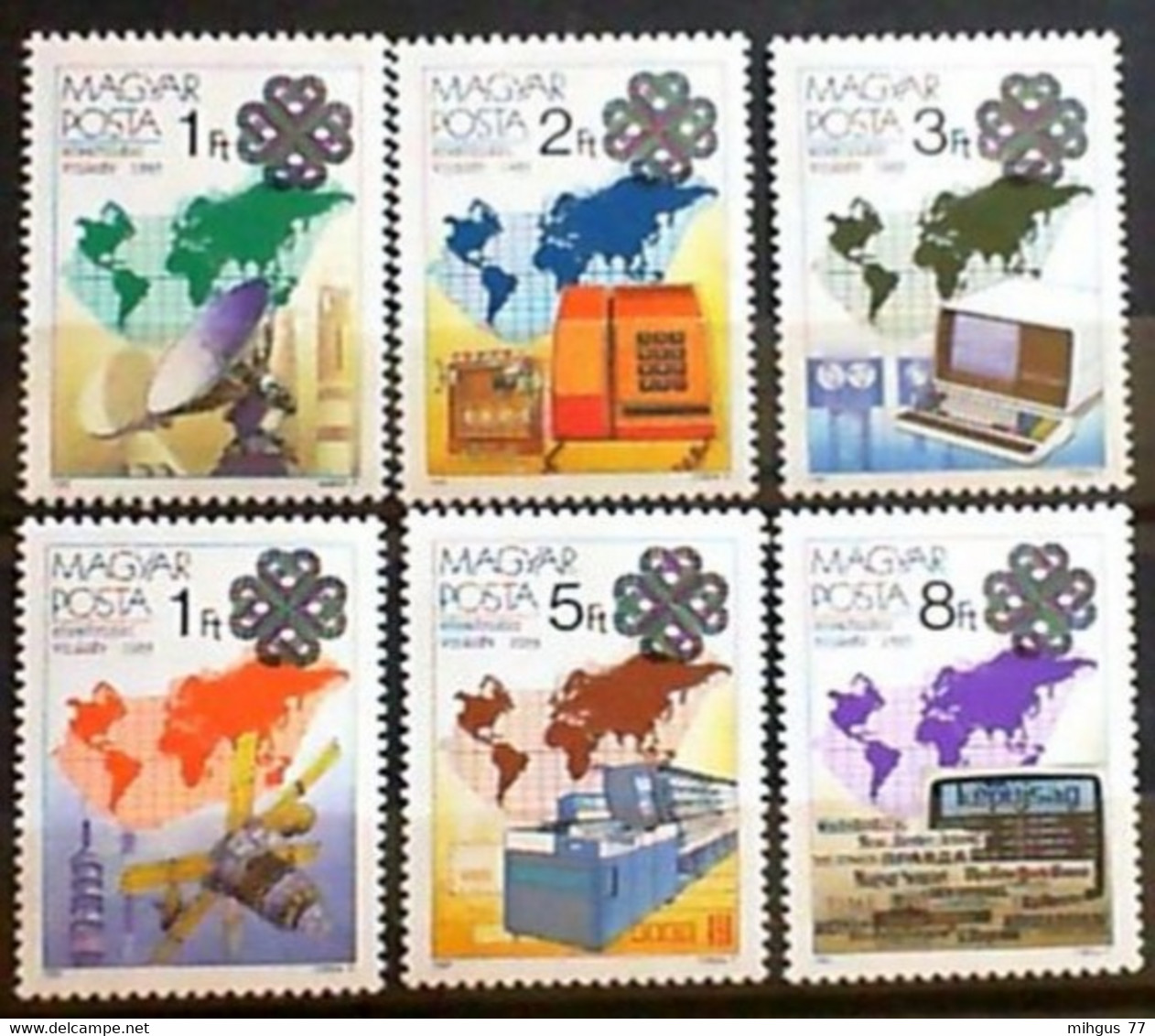 HUNGARY : Oct. 7, 1983.-World Communications Year And Moscow Olympic Games. Satellite Molniya And Earth - Amérique Du Nord