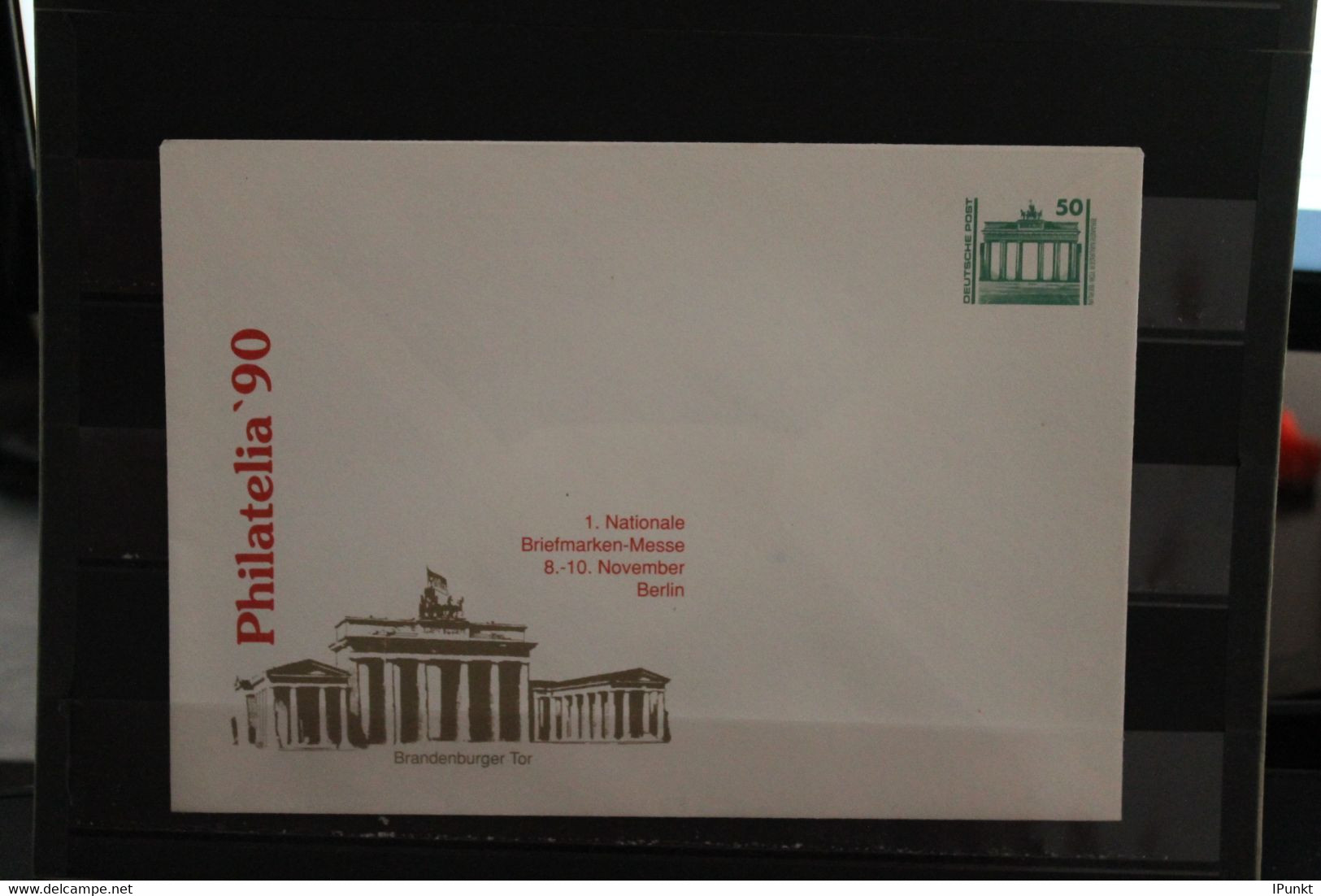 DDR 1990, Ganzsache: Philatelia '90; Wertstempel  50 Pf. Bauwerke Und Denkmäler, Brandenburger Tor - Buste Private - Nuovi