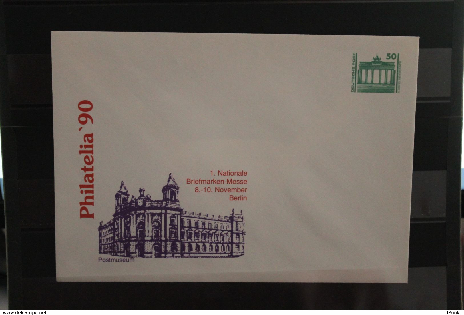 DDR 1990, Ganzsache: Philatelia '90; Wertstempel  50 Pf. Bauwerke Und Denkmäler, Brandenburger Tor - Buste Private - Nuovi