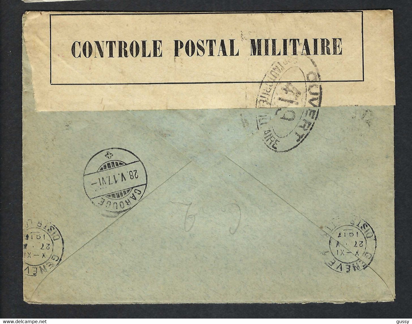 FRANCE Guerres 1917: LSC D'Ajaccio (Corse) Pour La Suisse  Affr. à 35c Avec Paire Du Y&T 130 Et 137, Censure Française - War Stamps