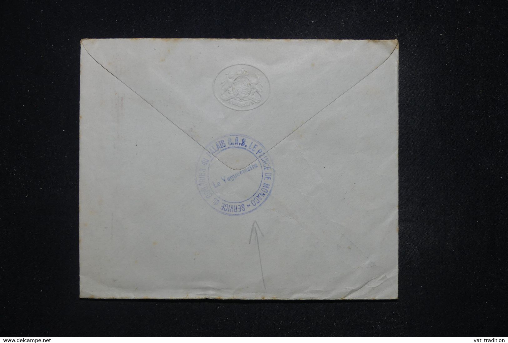 MONACO - Cachet De Vaguemestre Du Palais De Monaco Au Verso D'une Enveloppe De Grande Bretagne - L 97015 - Lettres & Documents