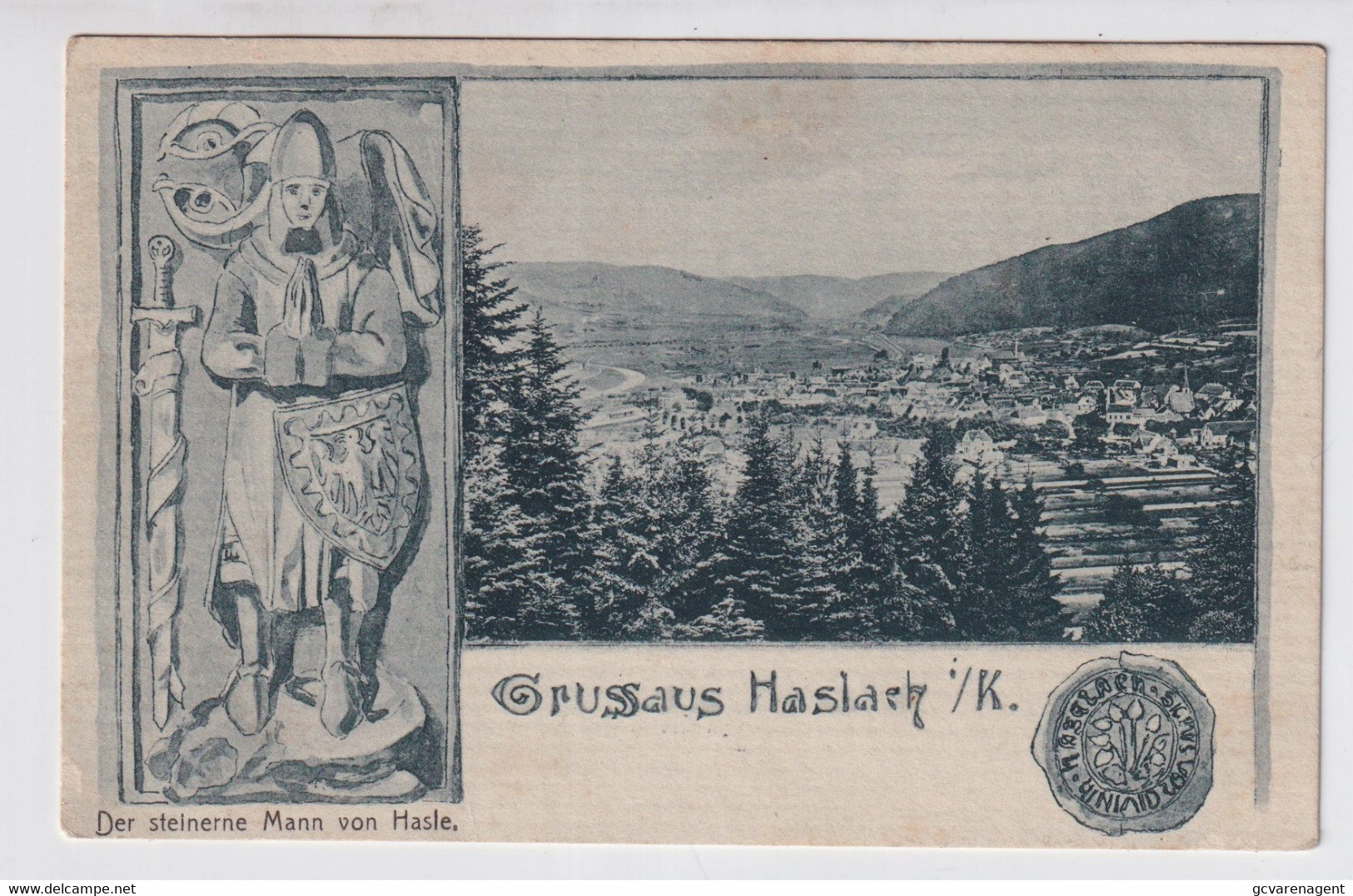 GRUSS AUS HASLACH   DE STEINERNE MANN VON HASLE - Haslach