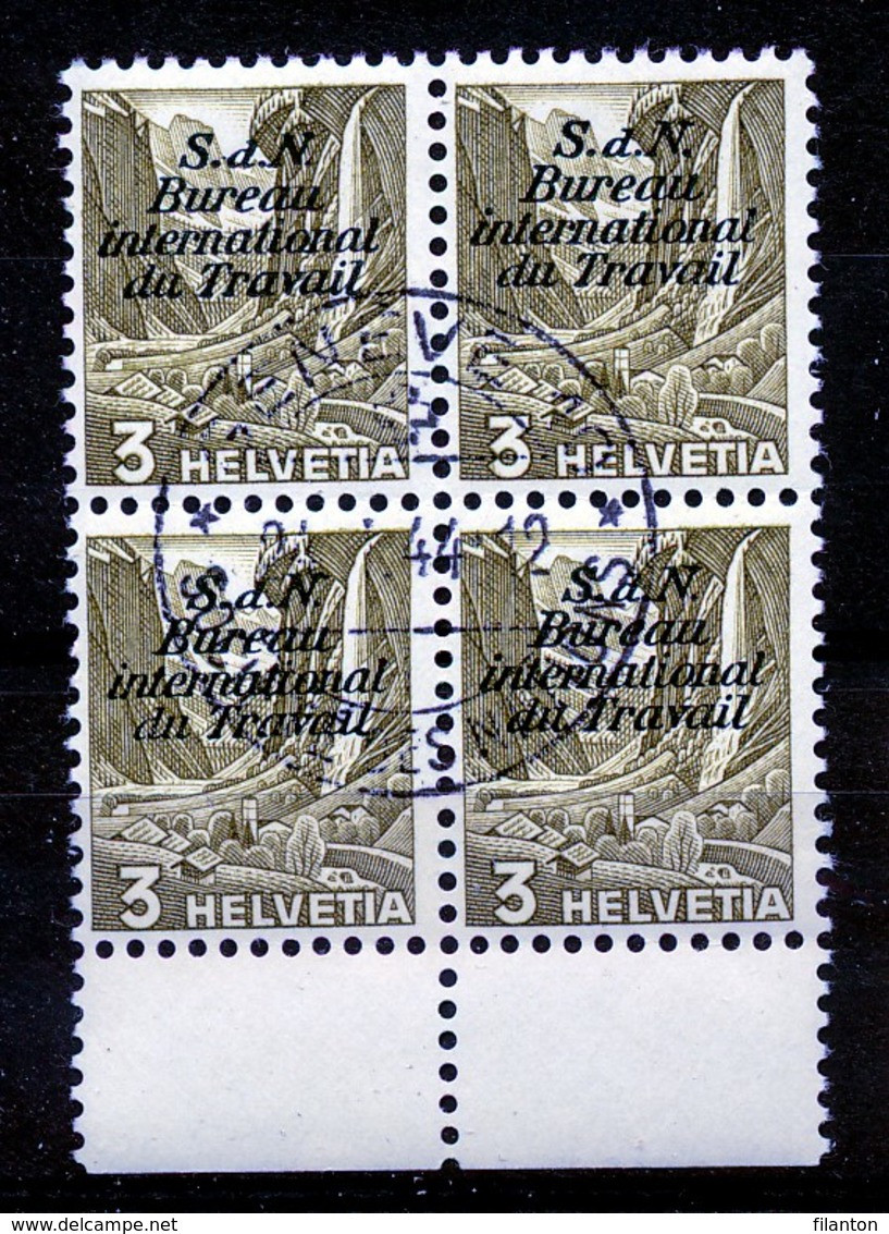 Dienstmarken/Timbres De Service: B.I.T .- Mi Nr 39y (Viererblock) - Gest./obl. - Dienstzegels