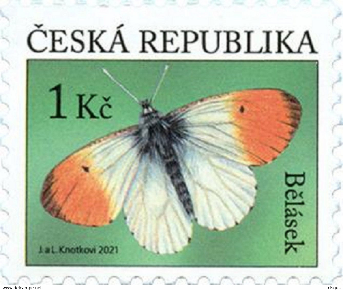 Tschechien MNH ** 2021 Butterflies - The Orange Tip - Anthocharis Cardamines - Mint Definitive Stamp - Nuovi