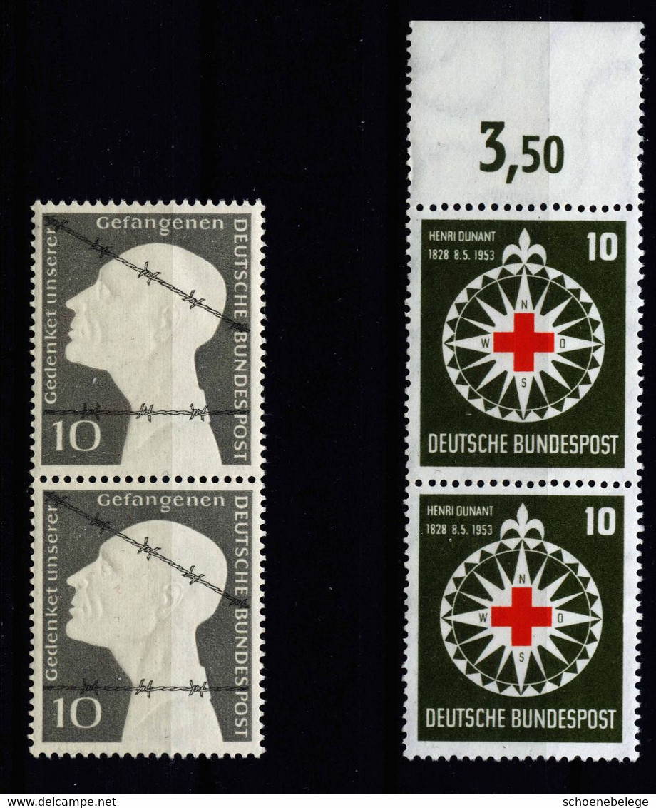 A7047) Bund Mi.164(2), 165(2) ** Postfrisch MNH In Doppelstücken - Ungebraucht