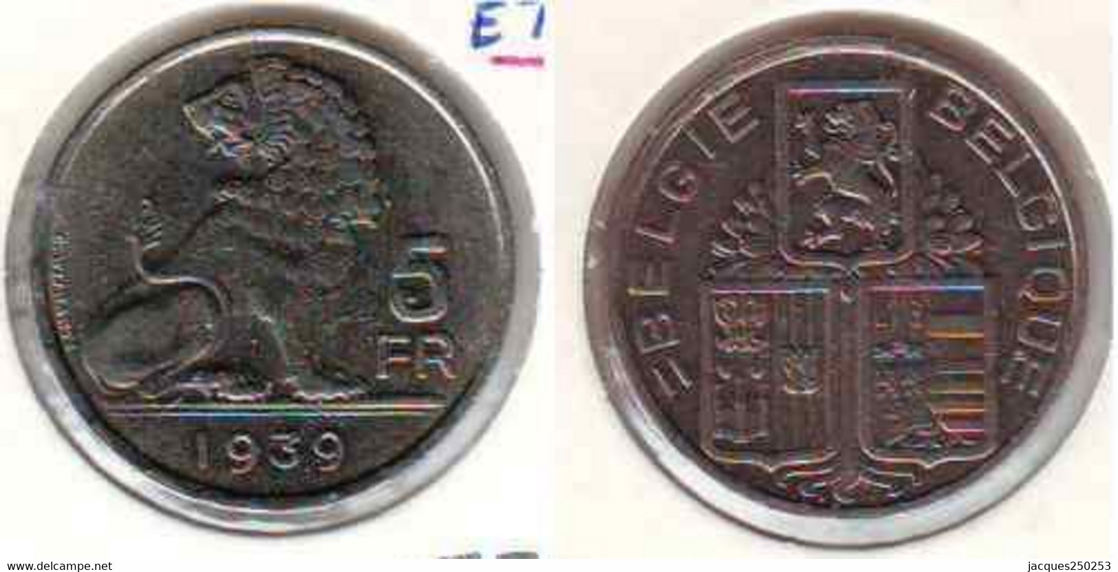 5 Francs Léopold 3 1939 FL/FR P0S A X+ - 5 Francs