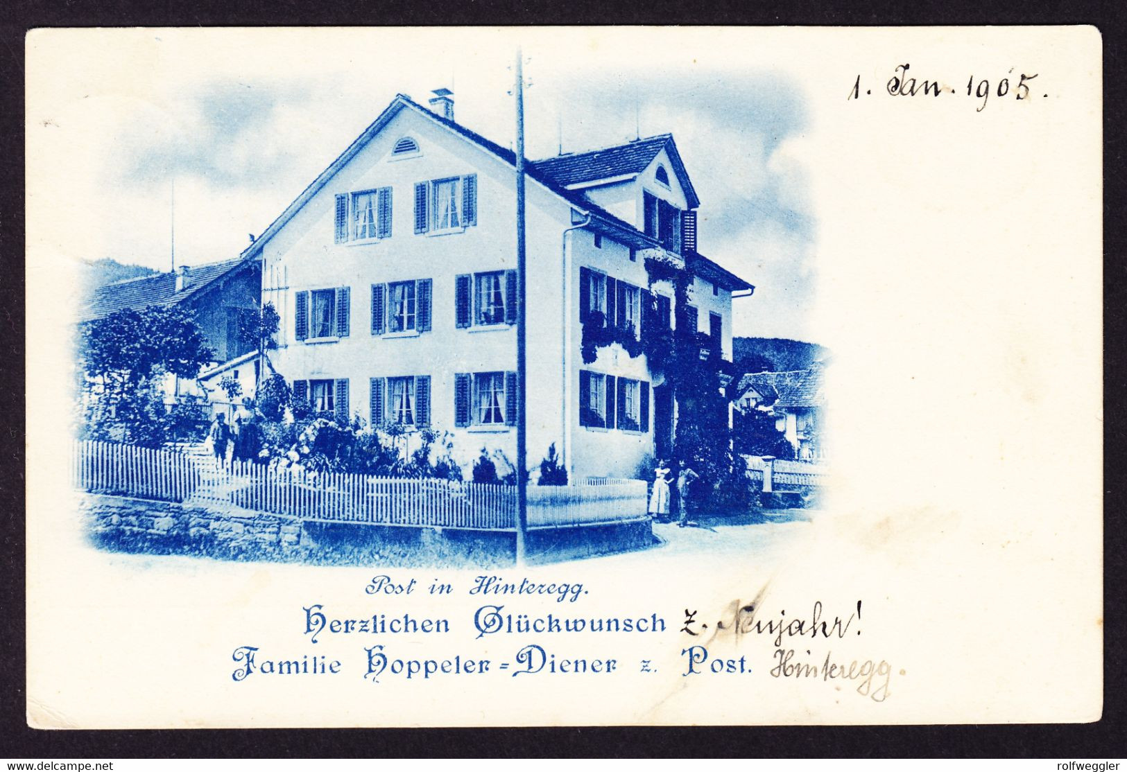 1904 Gelaufene AK: Post In Hingeregg. Stempel Hinteregg Und Esslingen ZH. - Egg