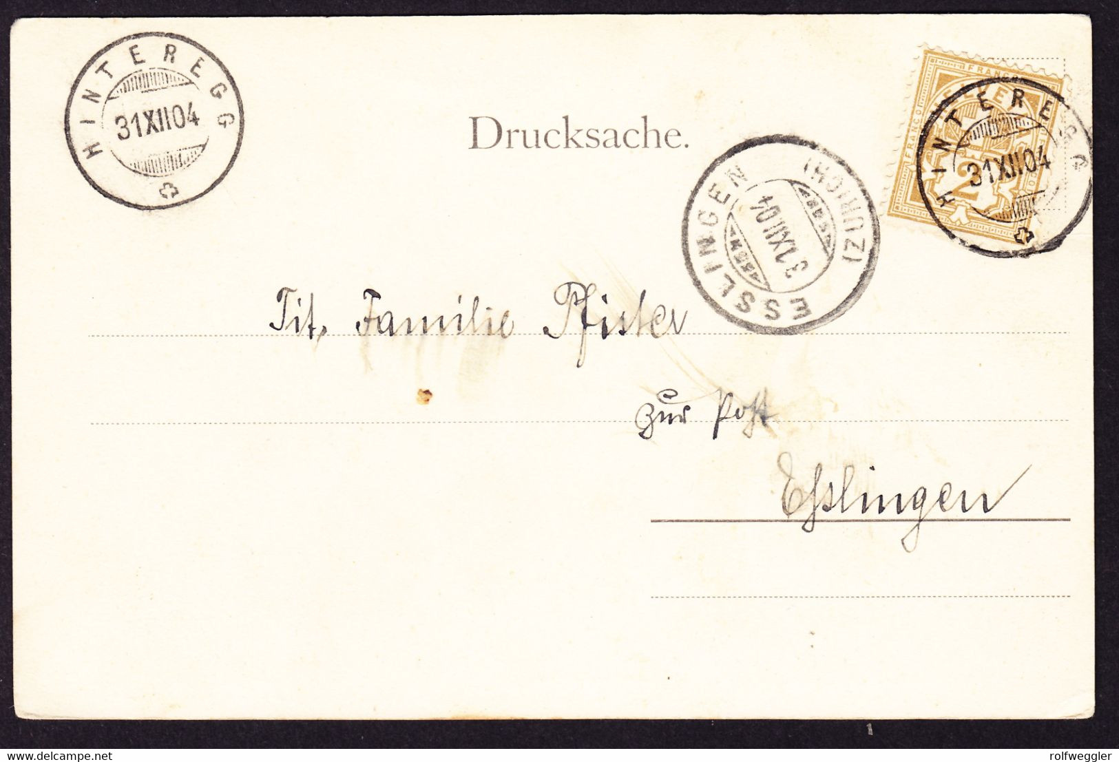 1904 Gelaufene AK: Post In Hingeregg. Stempel Hinteregg Und Esslingen ZH. - Egg