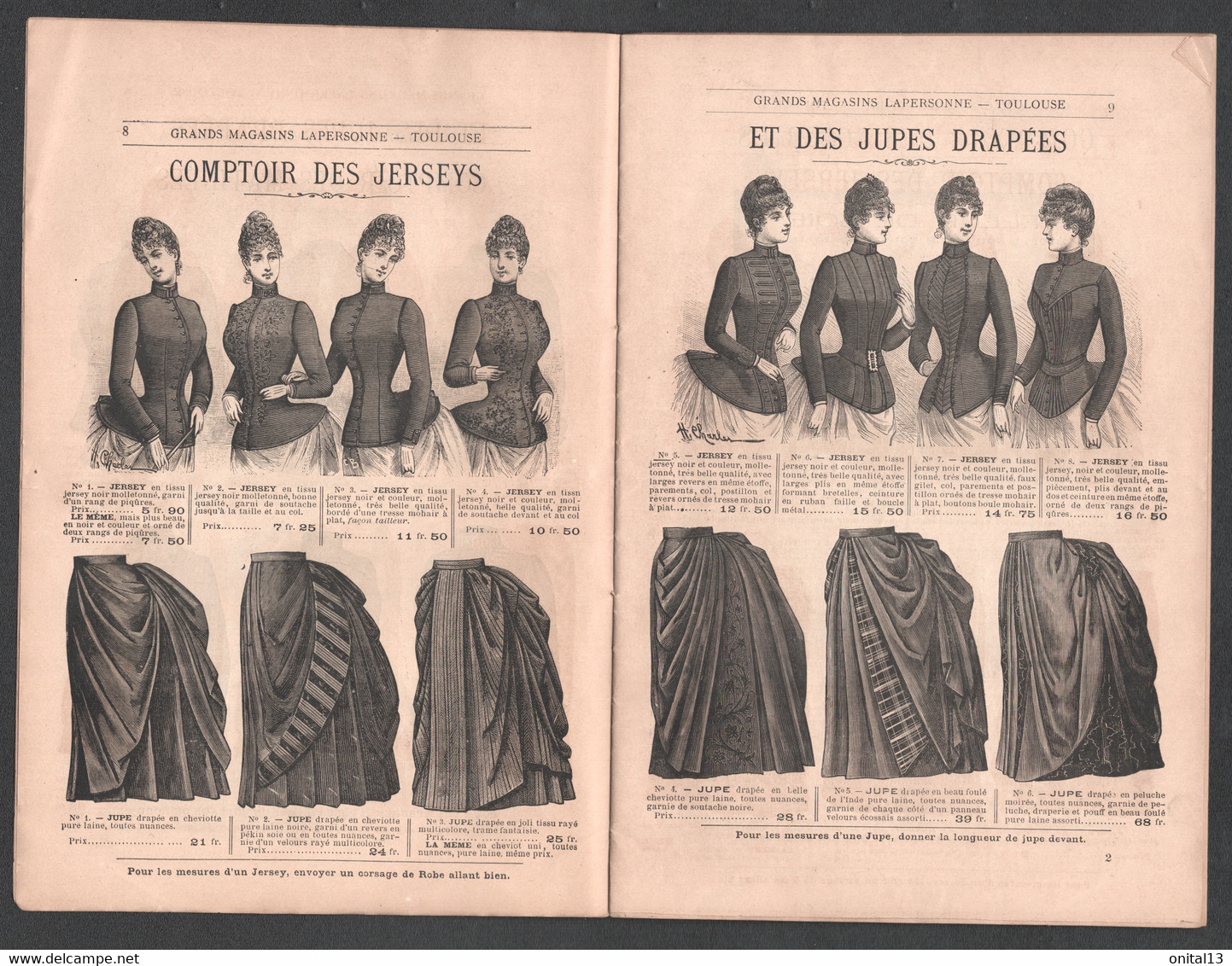 1887 GRANDS MAGASINS LAPERSONNE TOULOUSE / ALBUM DES MODES D'HIVER Z1 - Otros & Sin Clasificación