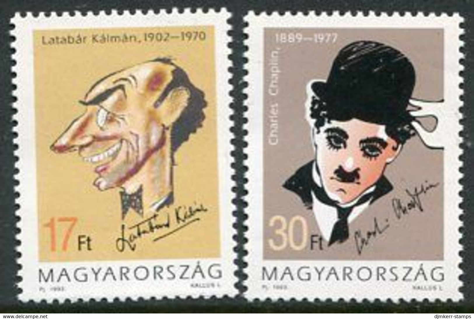 HUNGARY 1993 Comedians MNH / **.  Michel 4254-55 - Unused Stamps