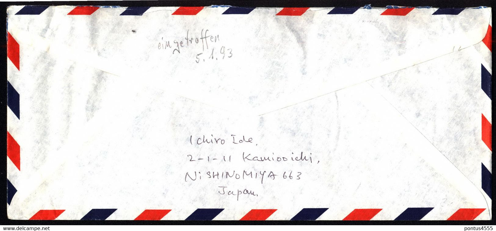 Japan Air Mail Cover 1993 Germany (R-814) - Enveloppes