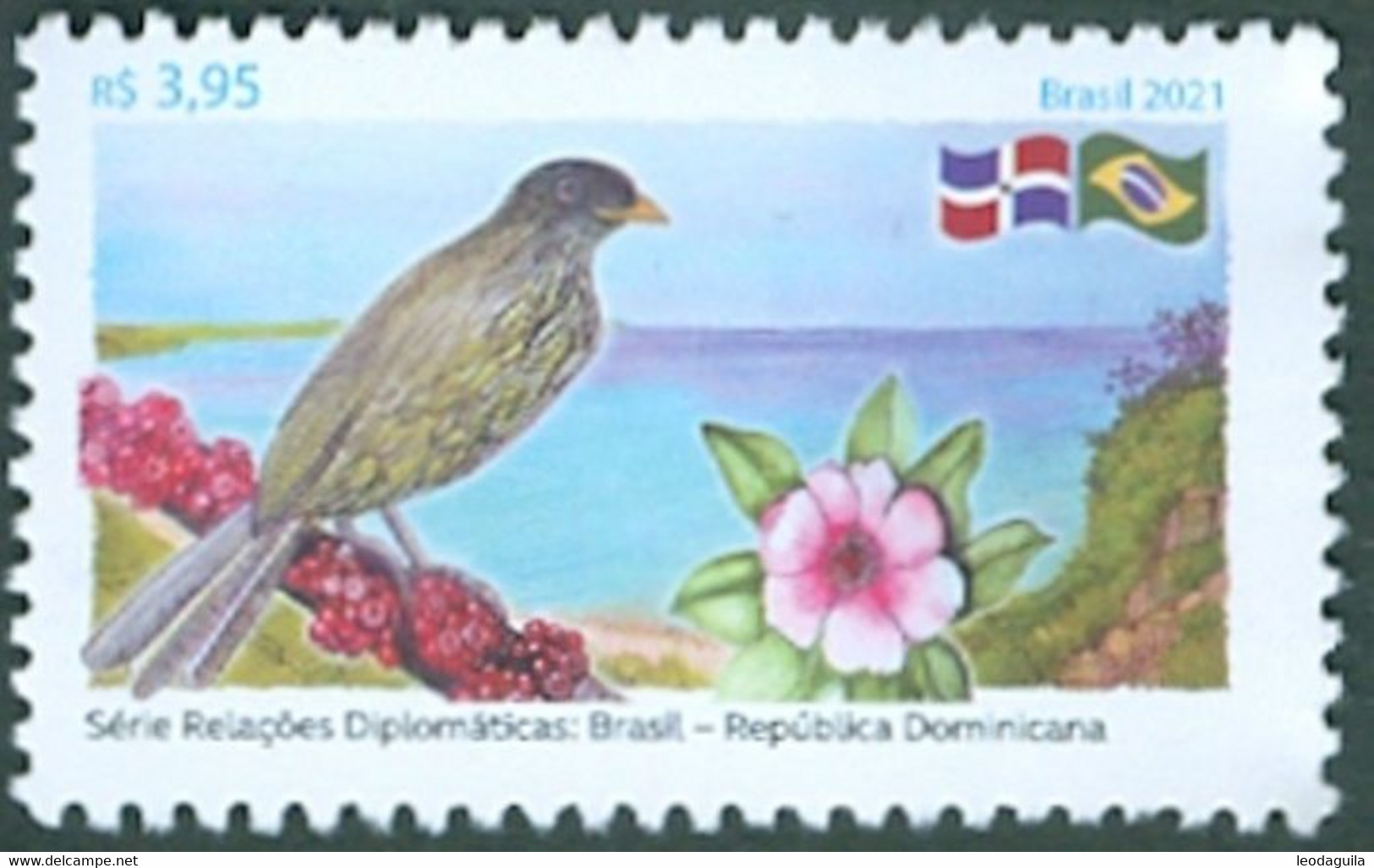 BRAZIL #4816 - PALMCHAT - CIGUA  PALMERA (Dulus Dominicus )  - Diplomatic Relations With The Dominican Republic  - MINT - Neufs