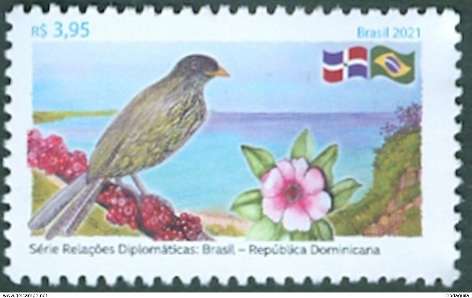 BRAZIL #4816 - BIRD PALMCHAT / CIGUA PALMERA  - LANDSCAPE - FLOWER  - 2021 - MINT - Neufs