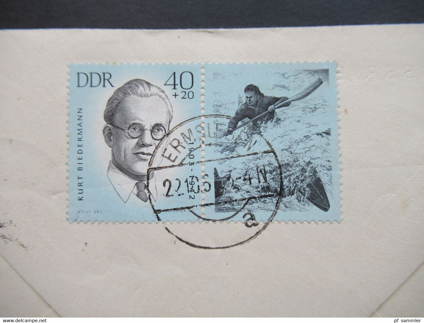 DDR 1963 Ersttagsbrief Umschlag Mit Tagesstempel Ermsleben MiF Zusammendrucke Ermorderte Antifaschistische Sportler II - Storia Postale