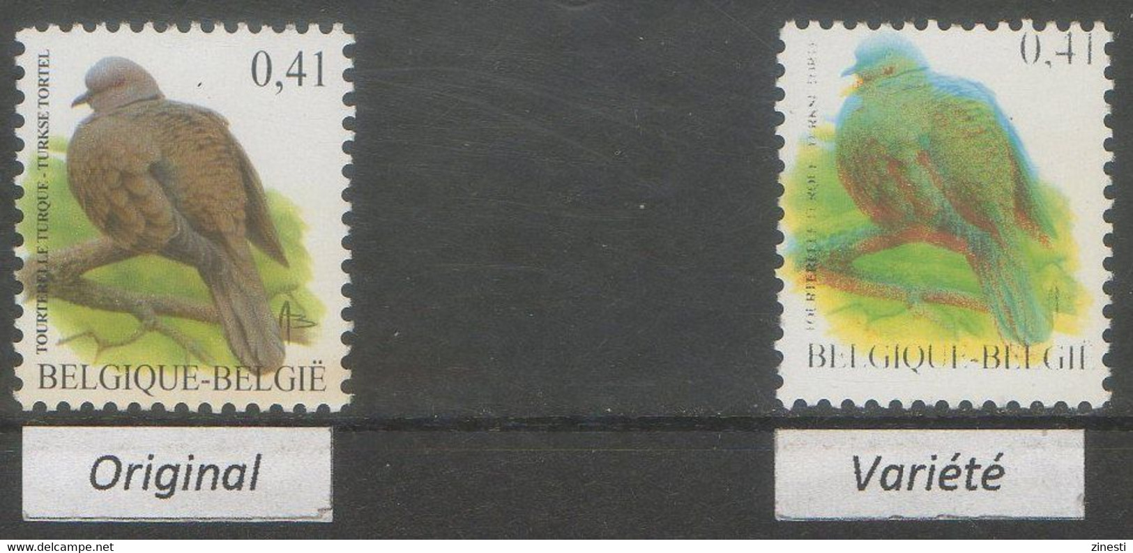 VARIETE N°3135** (1) 0,41 Tourterelle Turque : BLEU VERT 37 - Other & Unclassified