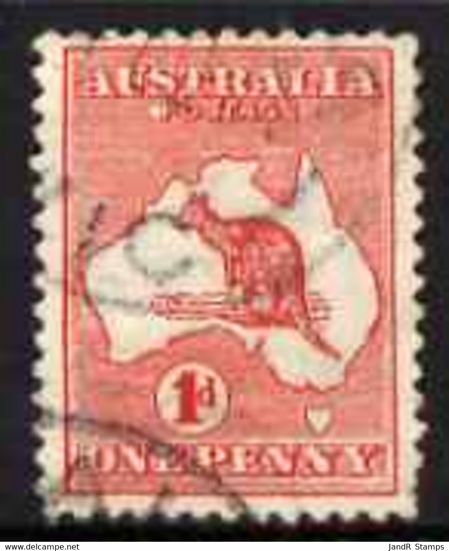 Australia 1913-14 Roo 1d Red Good Used With Large White Flaw To Left Of Postage, SG 2var - Ungebraucht