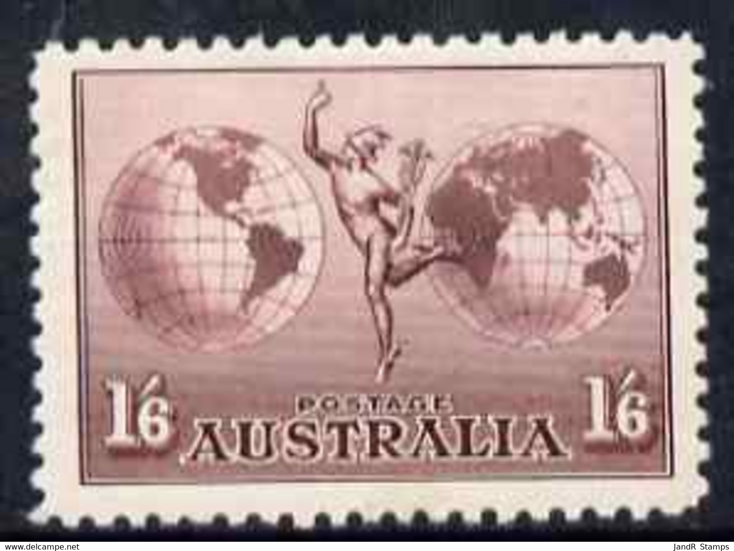 Australia 1934 Hermes 1s6d No Wmk Fresh Mounted Mint Well Centred, SG 153 Cat £42 - Neufs