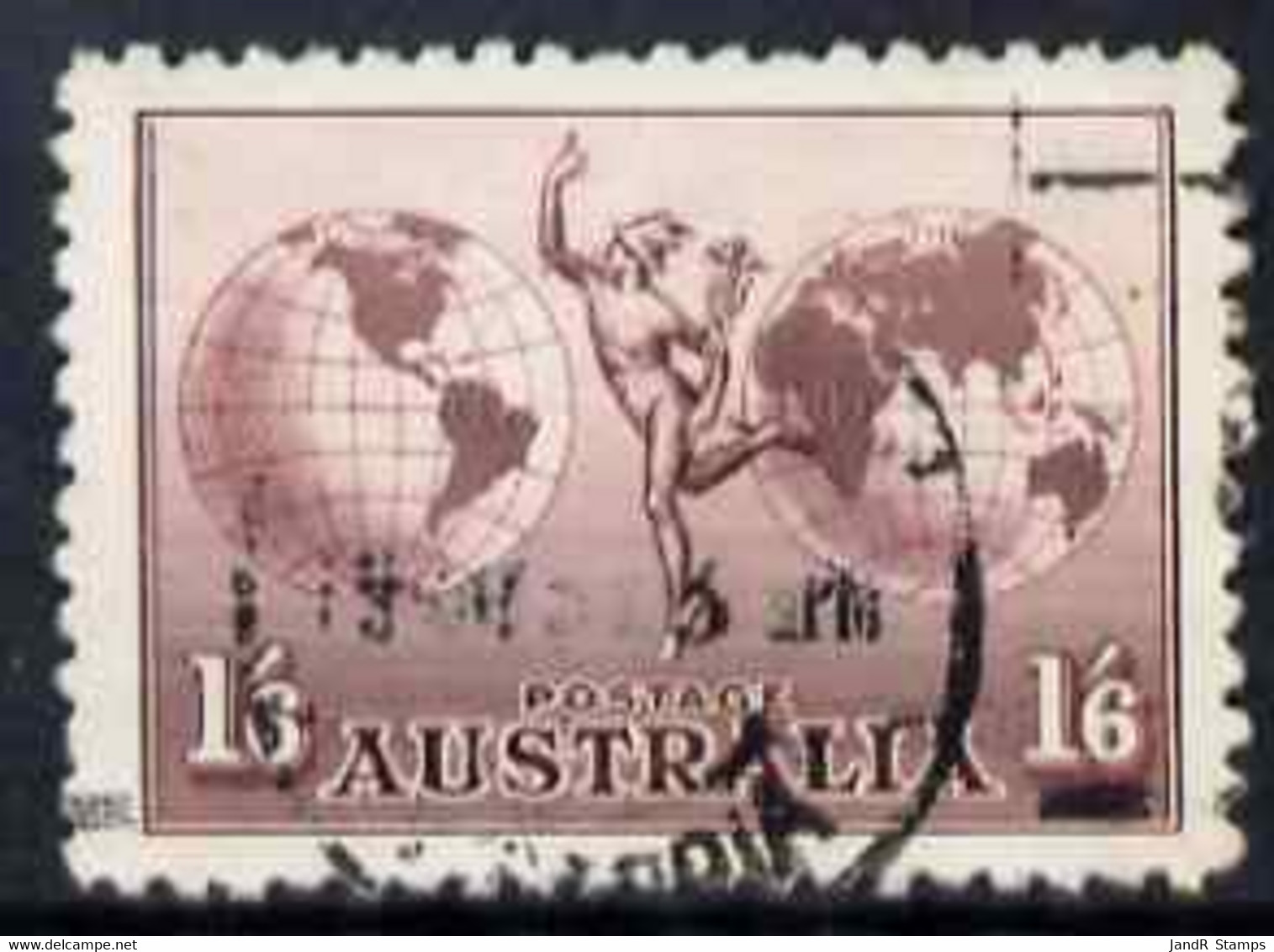 Australia 1934 Hermes 1s6d No Wmk Fine Cds Used With Plate Scratch Top Left, SG 153var - Neufs