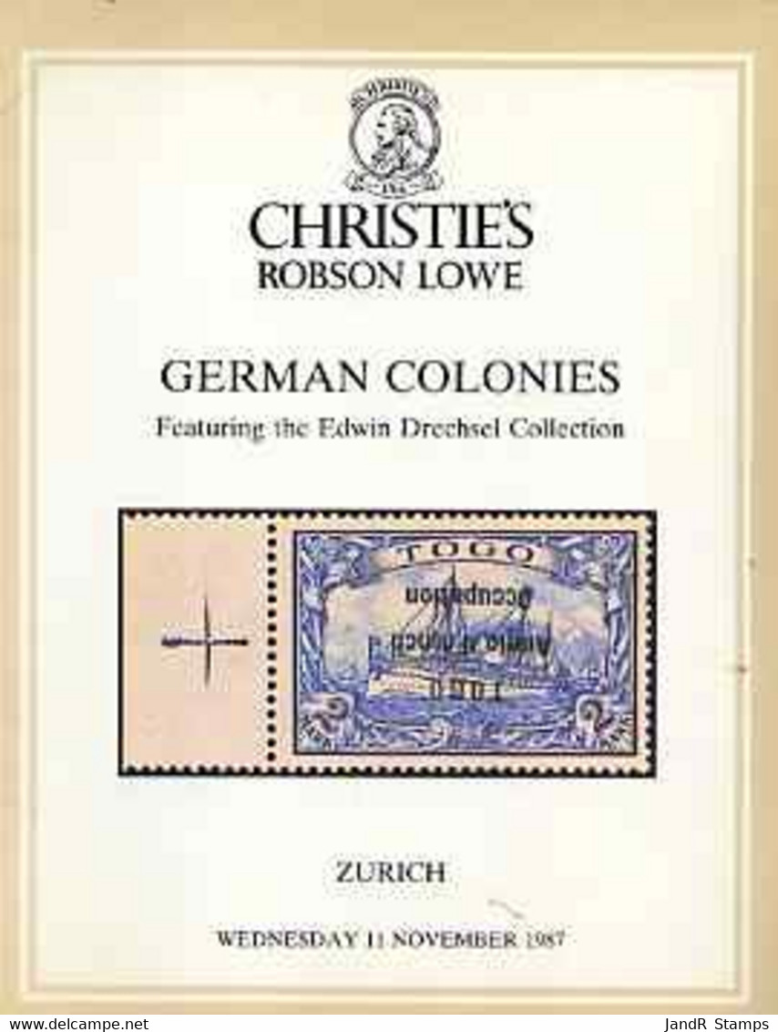 Auction Catalogue - German Colonies - Christie's Robson Lowe 11 Nov 1987 - The Edwin Drechsel Coll With Prices - Autres & Non Classés
