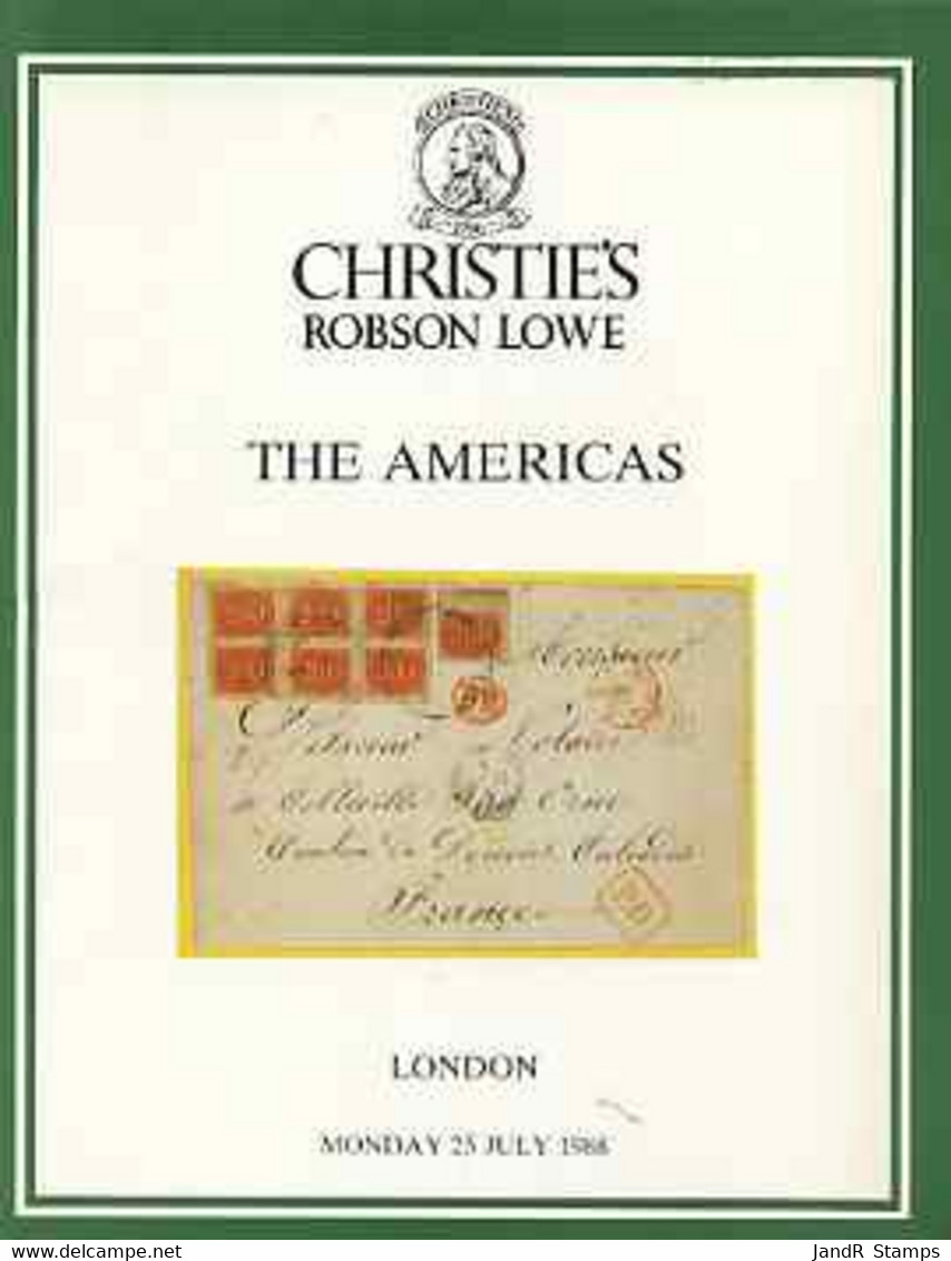 Auction Catalogue - The Americas - Christie's Robson Lowe 25 July 1988 - With Prices Realised - Altri & Non Classificati