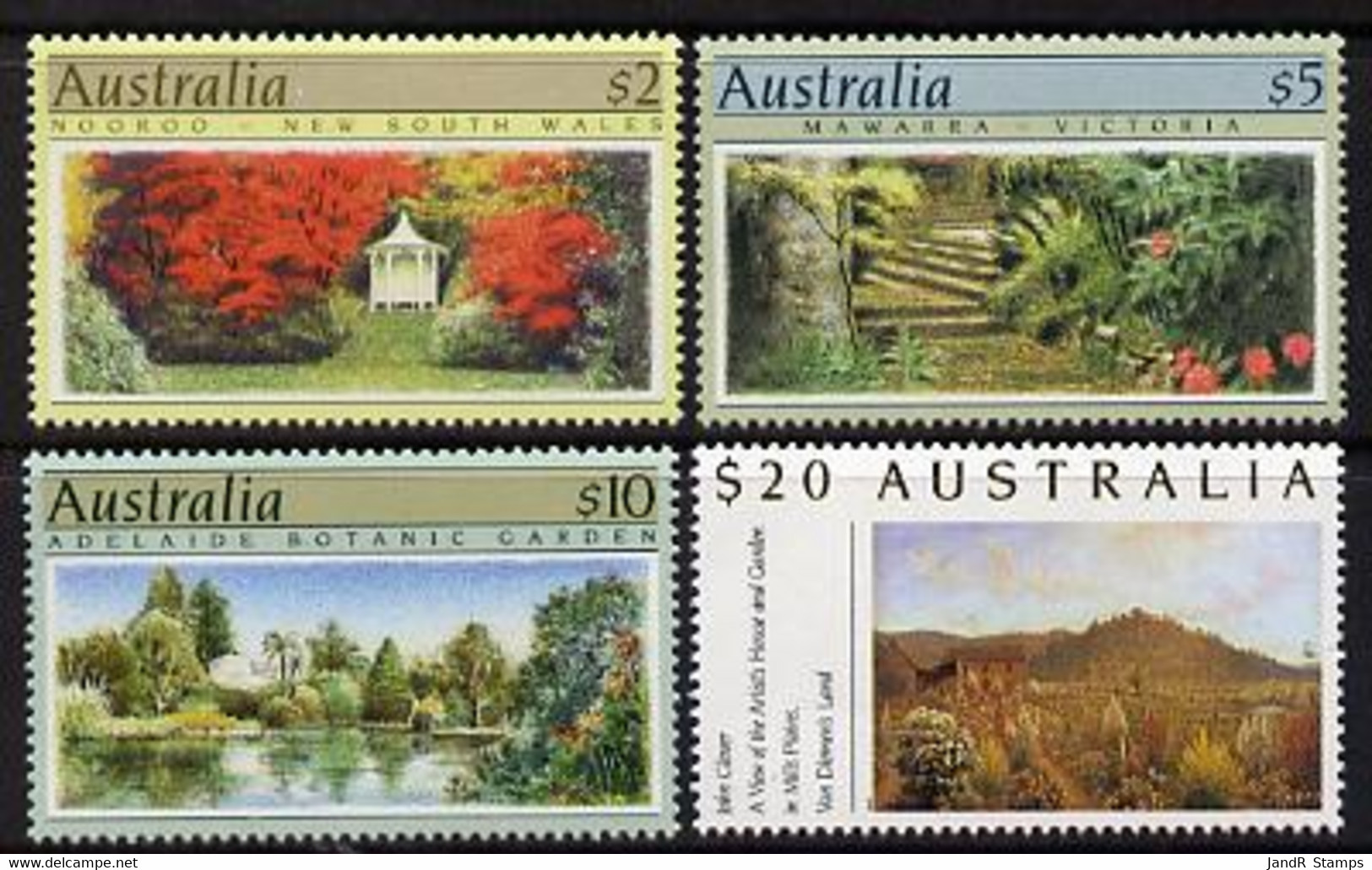Australia 1989-90 Botanical Gardens Perf Set Of 4 High Values U/m SG 1199-1201a - Nuovi