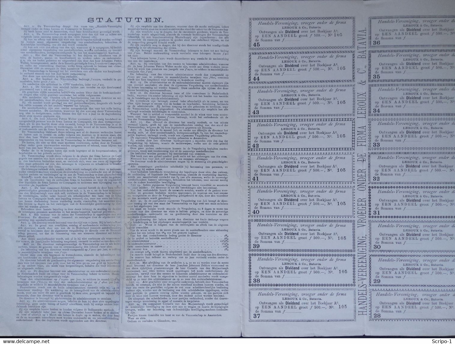 Handels Vereeniging V/h LEROUX Et CO Batavia 1887 - Otros & Sin Clasificación