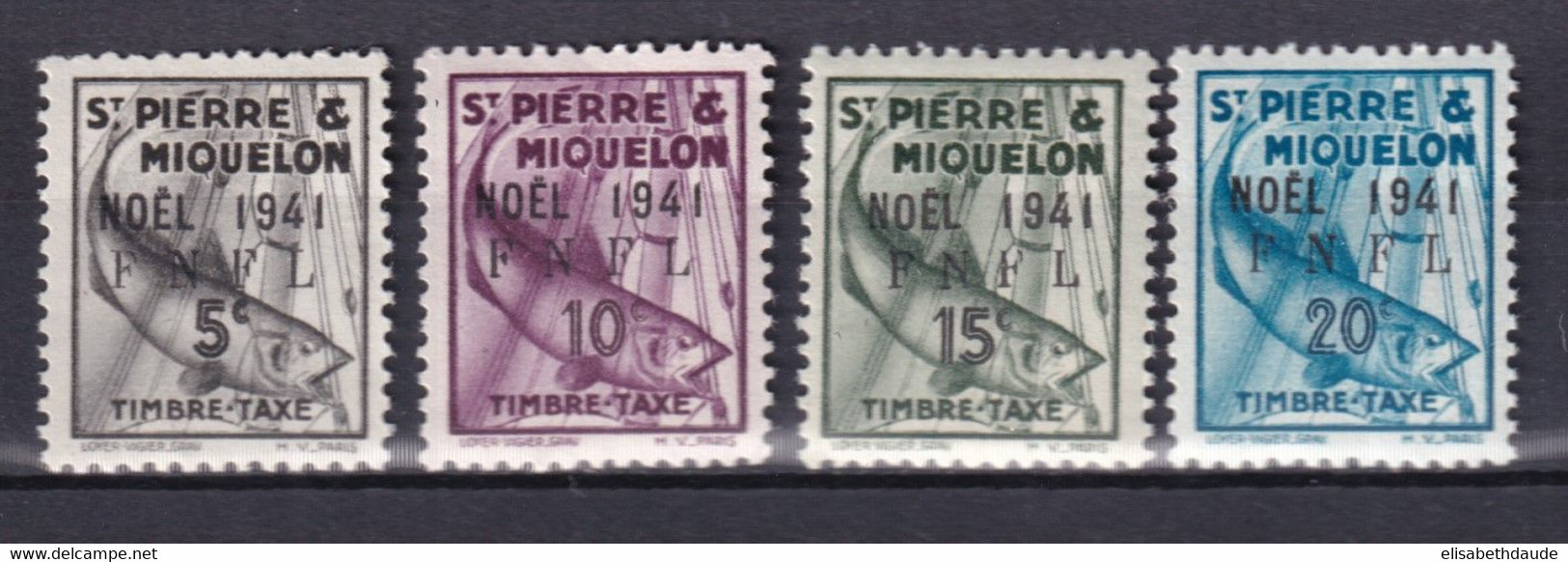 SPM - NOEL 1941 - TAXE YVERT N°42/45 ** MNH ! LUXE !  - COTE = 200 EUR. - Nuovi