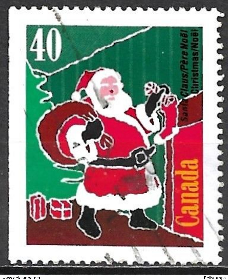 Canada 1991. Scott #1339a Single (U) Christmas, Santa Claus At Fireplace - Single Stamps