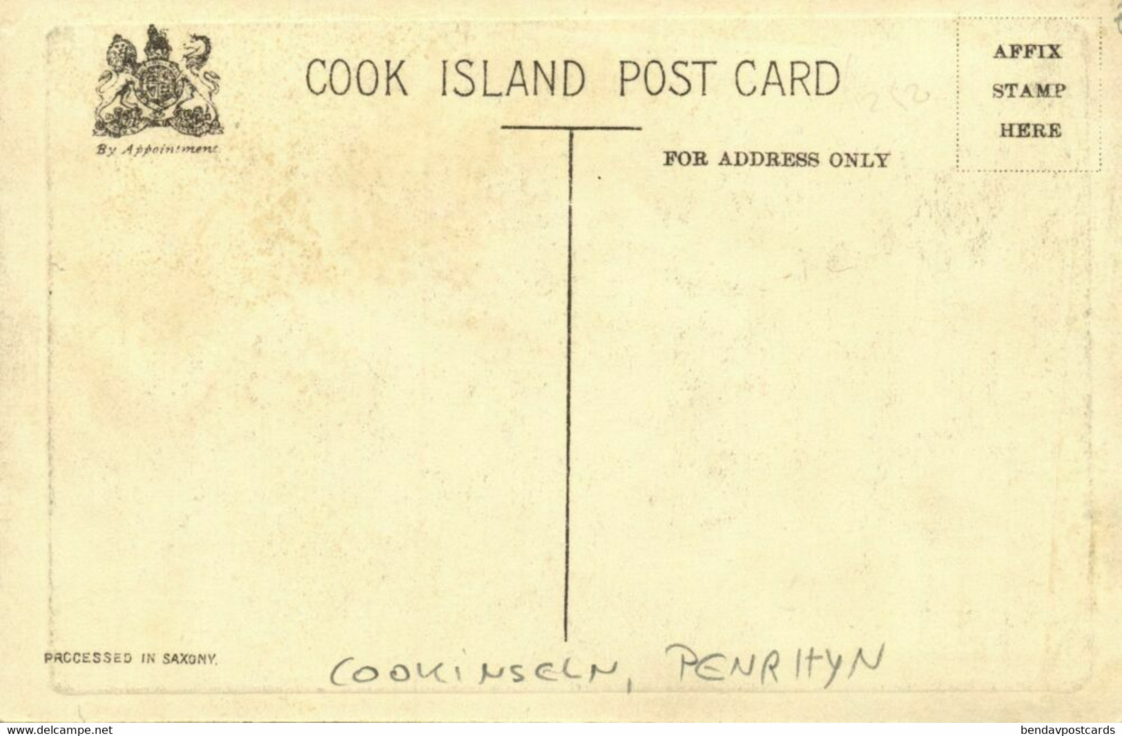 Cook Islands, Native Catamaran At Penrhyn Lagoon (1920s) Postcard - Cook Islands