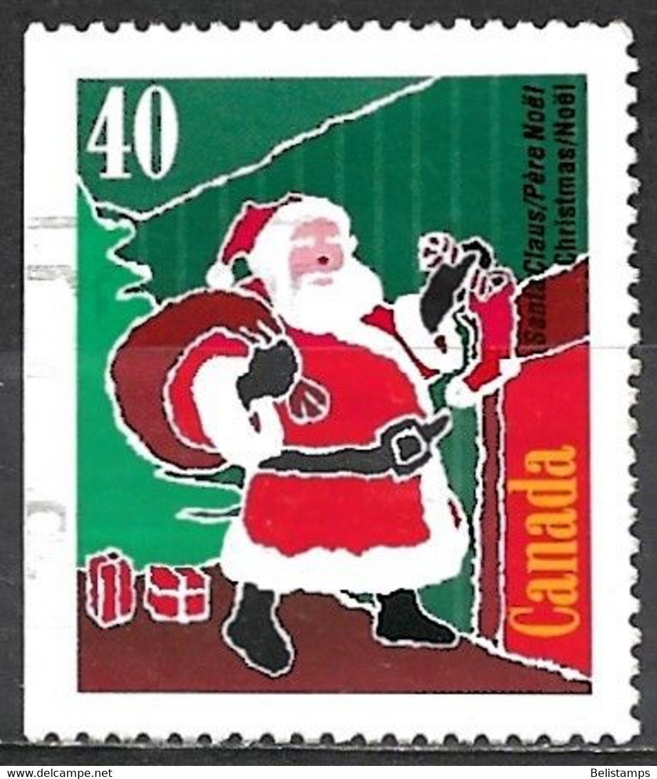 Canada 1991. Scott #1339a Single (U) Christmas, Santa Claus At Fireplace - Single Stamps