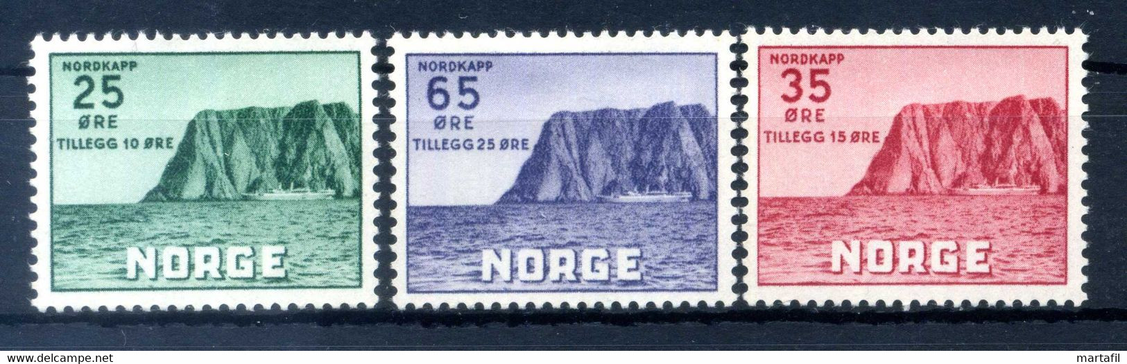 1957 NORVEGIA SET MNH ** 373/375 Capo Nord - Nuovi