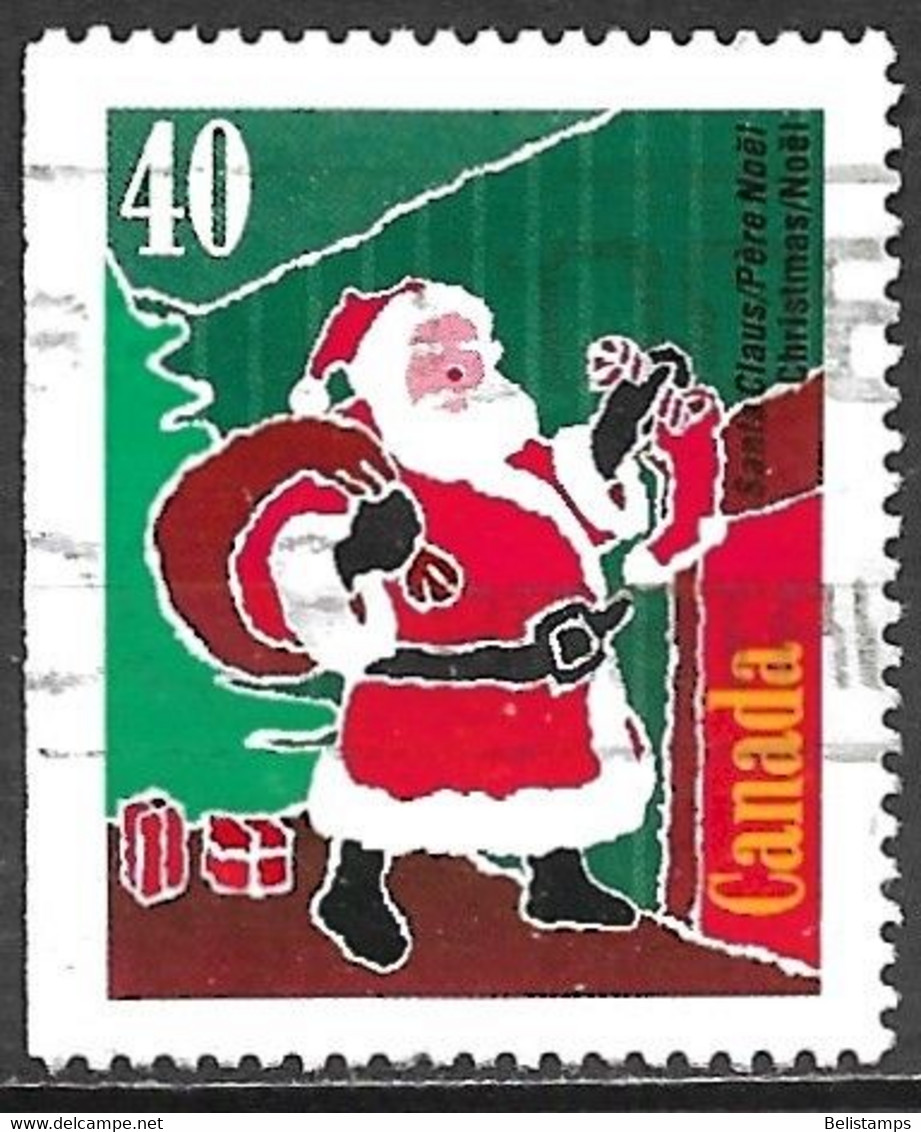 Canada 1991. Scott #1339a Single (U) Christmas, Santa Claus At Fireplace - Single Stamps