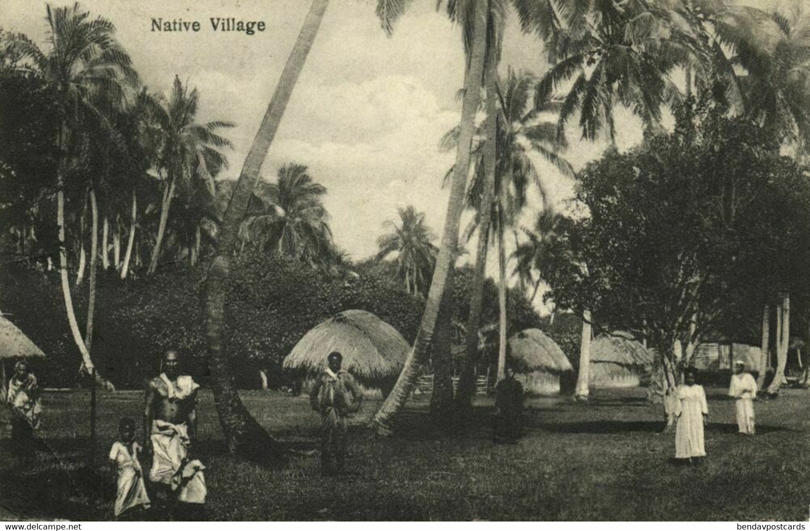 Tonga Islands, Native Village (1931) Postcard - Tonga