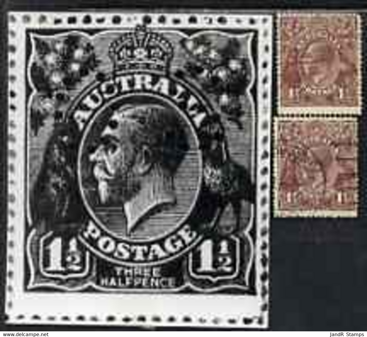 Australia 1918-23 KG5 1.5d Black-brown Two Used Singles Showing Early Worn States Of Pre-substituted Cliche - Nuovi