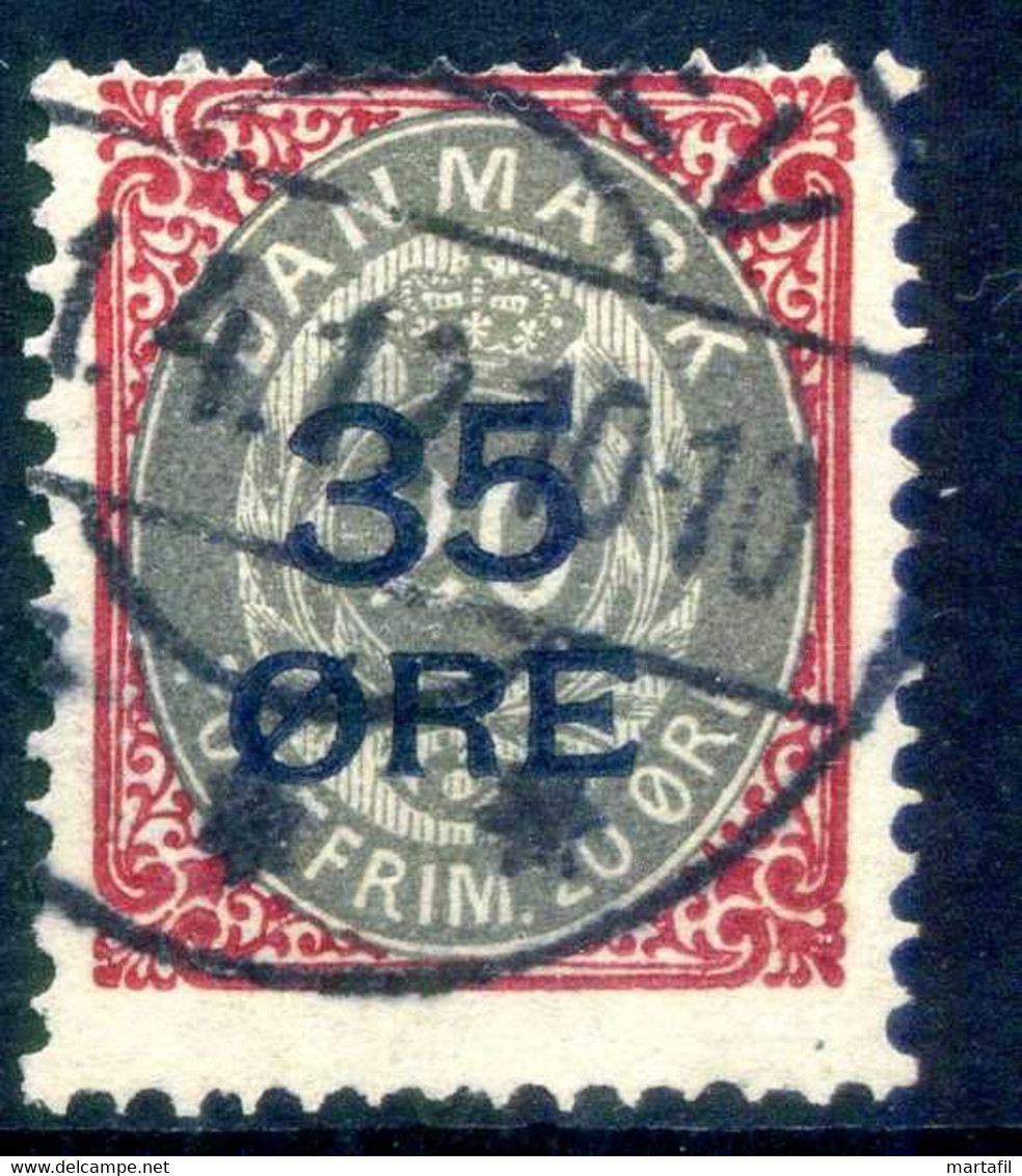 1912 DANIMARCA N.63 USATO Firmato - Gebruikt